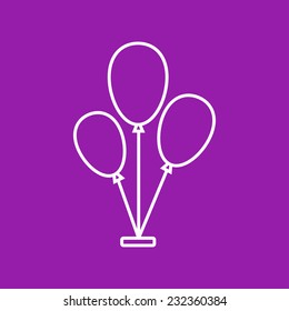 Vector flat isolate  three balloons flat icon. Eps10