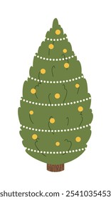 Vector flat isolated Christmas tree