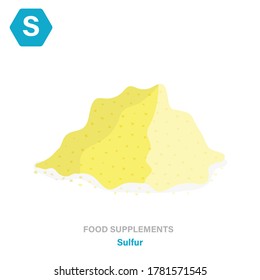 Vector flat isolated icon of food supplements -Sulfur