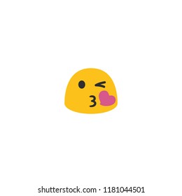 Vector flat isolated kissing emoji