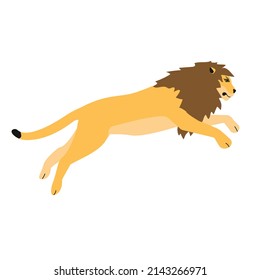 León de salto de vectores aislado sobre fondo blanco