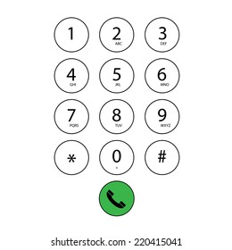 Vector Flat Keypad For Phone 