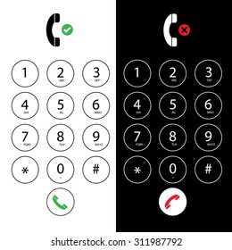 vector flat keypad for phone  