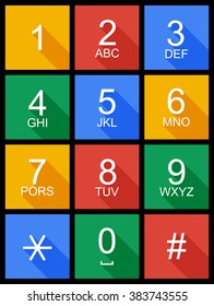 vector flat keypad for phone. Vector EPS