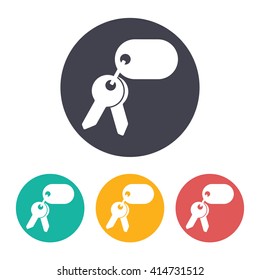 Vector flat keys icon with set of 3 colors 