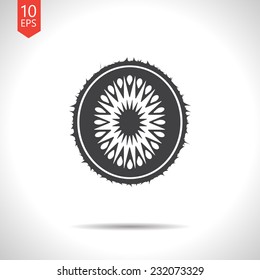 Vector flat kiwi icon isolated on white. Eps10