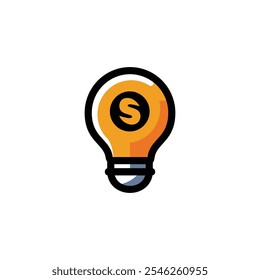 Vector of flat lamp icon logo