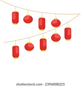 Vector flat lantern festival background design.
