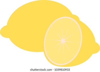 Vector flat lemon isolated