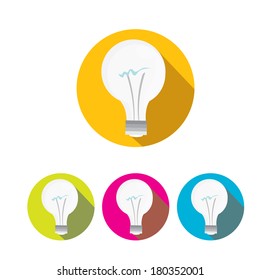 vector flat Light bulb idea icon collection . new idea concept
