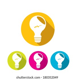 vector flat Light bulb idea icon collection . new idea concept