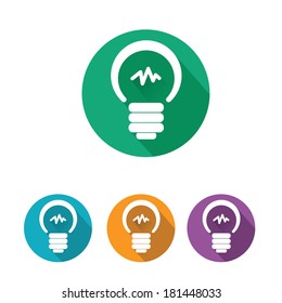 vector flat Light bulb idea icon collection . new idea concept