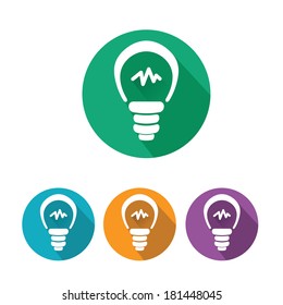 vector flat Light bulb idea icon collection . new idea concept
