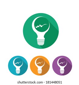 vector flat Light bulb idea icon collection . new idea concept