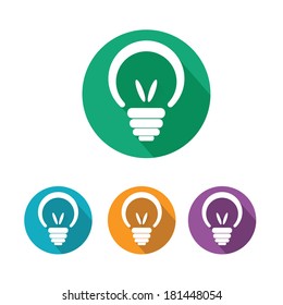 vector flat Light bulb idea icon collection . new idea concept