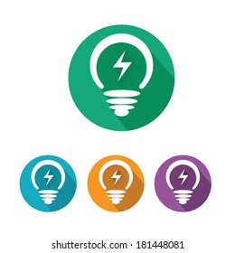 vector flat Light bulb idea icon collection . new idea concept