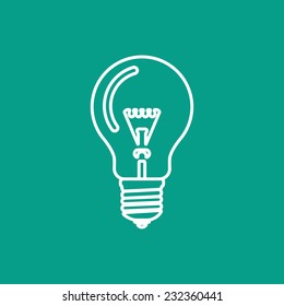 Vector flat  lightbulb icon isolated outline. Eps10