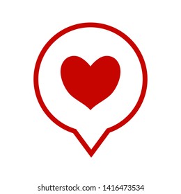 Vector flat like icon with heart for design