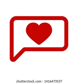 Vector flat like icon with heart for design