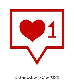Vector flat like icon with heart for design