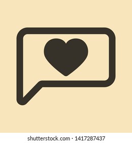 Vector flat like icon with heart for design