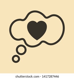 Vector flat like icon with heart for design