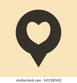 Vector flat like icon with heart for design