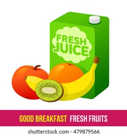 Vector flat and line icon fruits and fresh juices. Fresh and healthy breakfast, diet food. Web design, web icon, food menu. Isolated on a white background