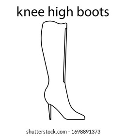 vector flat line icon of woomen designer style shoes isolated
