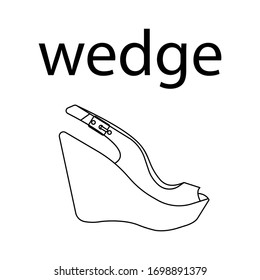 vector flat line icon of woomen designer style shoes isolated