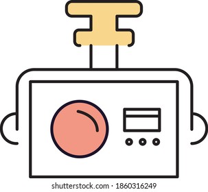  Tecnología de iconos de línea plana vectorial