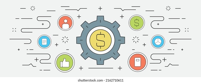 Vector flat line strategic management business concept