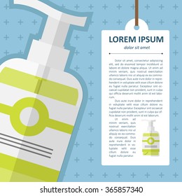 Vector flat liquid soap bottle. Flat cosmetic. Eps10