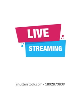 Vector Flat Live Streaming Label