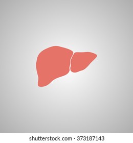 Vector flat liver icon. Flat design style eps 10