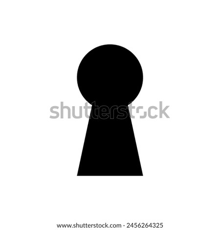 Vector flat lock key hole isolated on white background