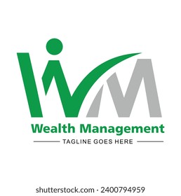 Vector flat logo icon wealth management symbol isolated on white background