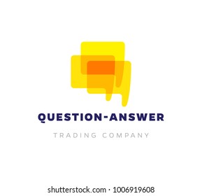 Vector flat logo Question-Answer. Trading Company