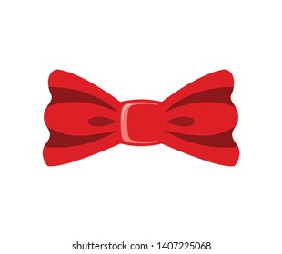 Vector flat logo. Red bowtie for a suit.