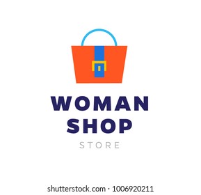 Vector flat logo Woman Shop Store