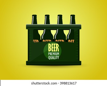 vector flat logos of different varieties of beer in glasses