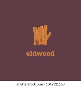 Vector flat logotype of wood. Snag logo.