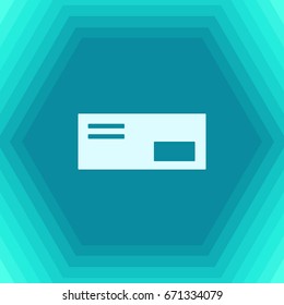 Vector flat mail envelope icon on hexagonal background 