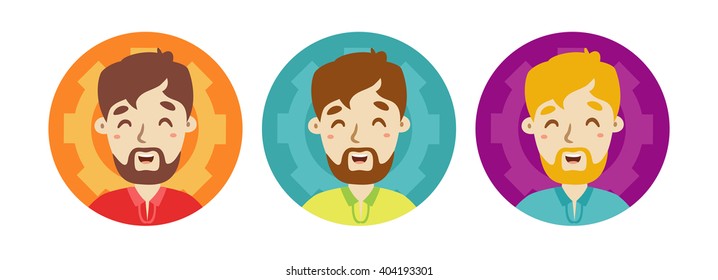 vector flat man avatar icon