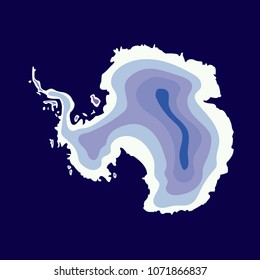 Vector flat map Antarctica. Isolated vector Illustration.  EPS 10