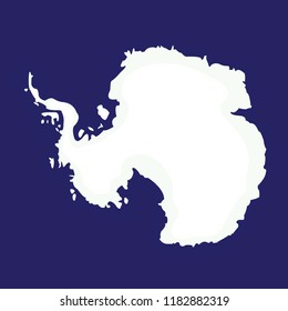 Vector flat map Antarctica. Isolated vector Illustration.  EPS 10