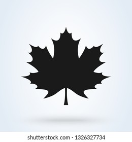 Vector flat maple leaf icon isolated on white. Eps10