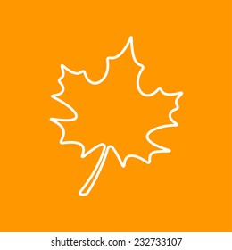 Vector Flat  Maple  Leaf Icon Isolated Outline. Eps10