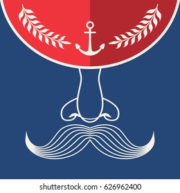 Vector flat marine icon. Nautical travel symbol