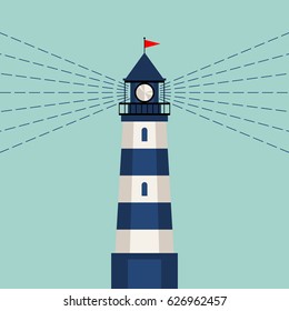 Vector flat marine icon. Nautical travel symbol